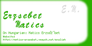 erzsebet matics business card